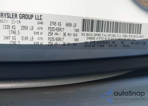 2015 Chrysler Town & Country Touring z USA, uszkodzony, nr VIN 2C4RC1BGXFR620514